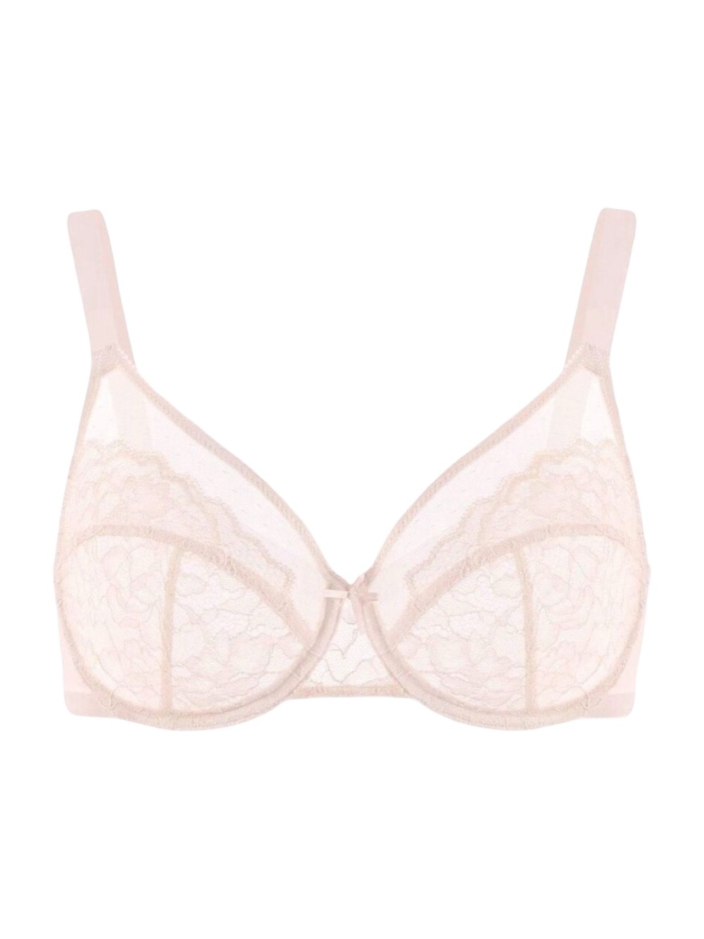 HSIA Enchante Lace Unlined Underwire Bra - Size 34DDD - Dusty Peach